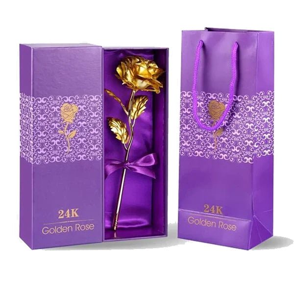 24K Gold Dipped Real Rose with Gift Box - Coldesk