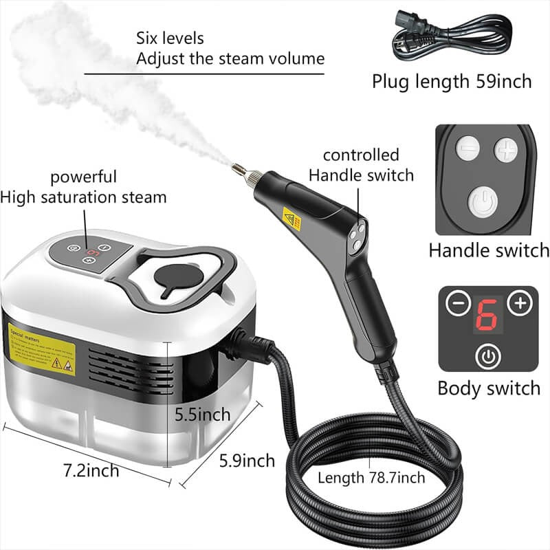 2500W High Pressure Steam Cleaner with Gloves - Coldesk