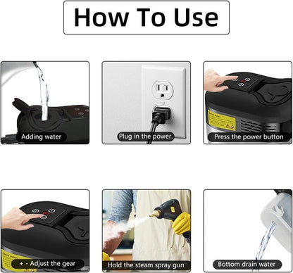 2500W High Pressure Steam Cleaner with Gloves - Coldesk