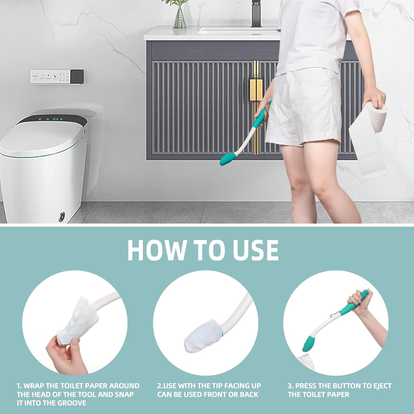 2pcs Toilet Aid For Wiping Long Reach Comfort Butt Wiper Tools - Coldesk
