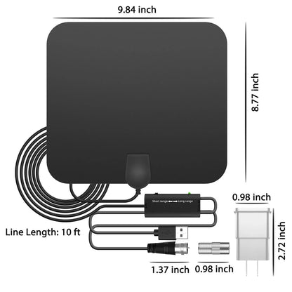 300 Miles Indoor Digital Amplified HDTV Antenna W/ Signal Booster - Coldesk