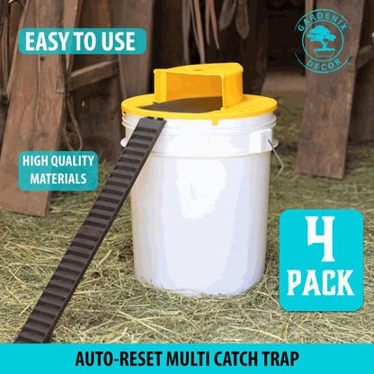 4-Pack Bucket Lid Mouse Trap - Coldesk