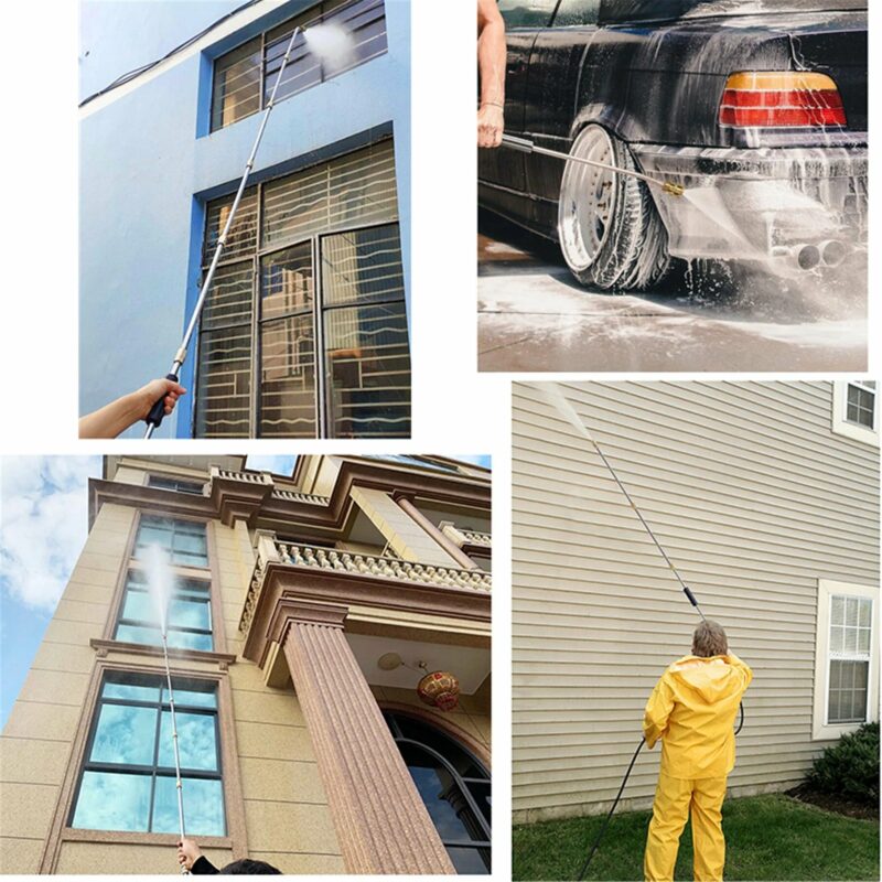 4000 PSI Telescoping High Pressure Washer Wand Set for Gutter & Roof Drainage & Walls Cleaning - Coldesk