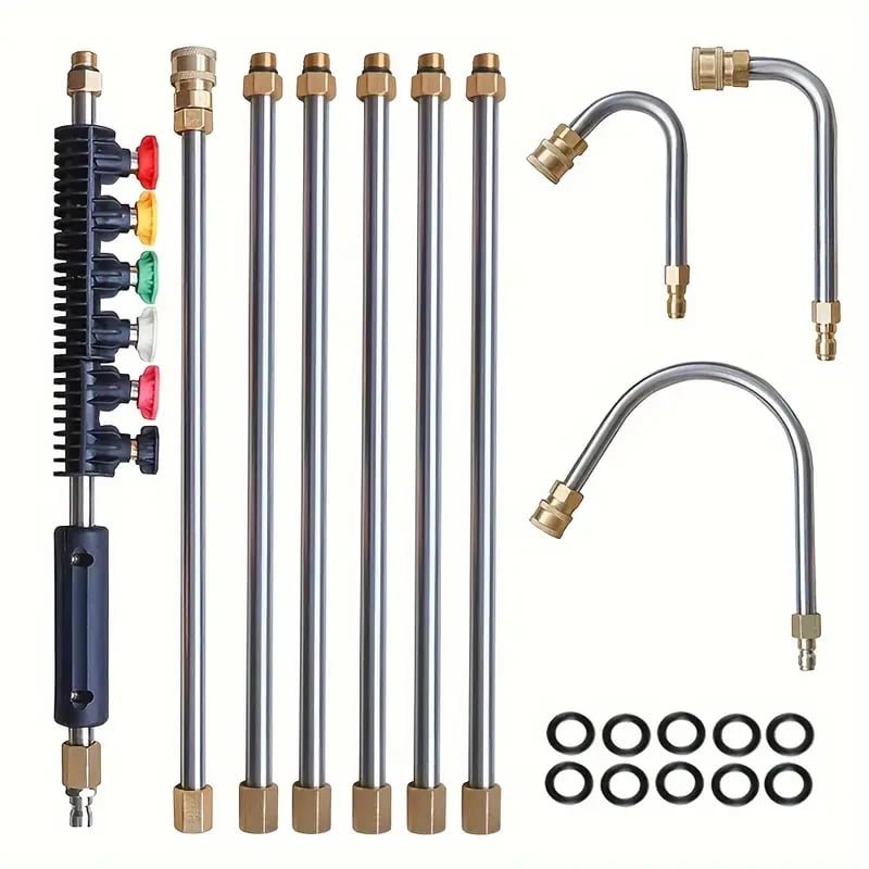 4000 PSI Telescoping High Pressure Washer Wand Set for Gutter & Roof Drainage & Walls Cleaning - Coldesk