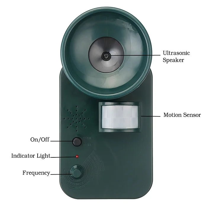 5000sqft 9v Dc Ultra Sonic Cordless Pest Animal Repeller Outdoor Safely Repel Various Animal - Coldesk