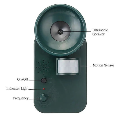 5000sqft 9v Dc Ultra Sonic Cordless Pest Animal Repeller Outdoor Safely Repel Various Animal - Coldesk