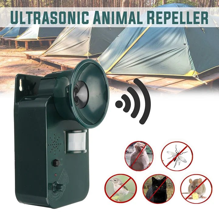 5000sqft 9v Dc Ultra Sonic Cordless Pest Animal Repeller Outdoor Safely Repel Various Animal - Coldesk