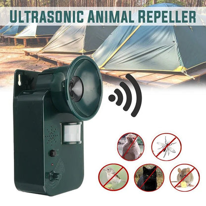 5000sqft 9v Dc Ultra Sonic Cordless Pest Animal Repeller Outdoor Safely Repel Various Animal - Coldesk