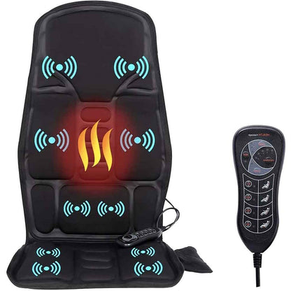 8 Mode Massage Chair Pad With Heated Back Neck Cushion For Car & Home - Coldesk