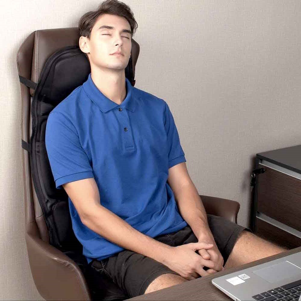 8 Mode Massage Chair Pad With Heated Back Neck Cushion For Car & Home - Coldesk