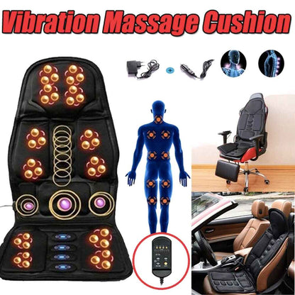 8 Mode Massage Chair Pad With Heated Back Neck Cushion For Car & Home - Coldesk