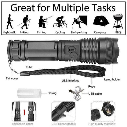 90000 Lumens Xhp50.2 Most Powerful Flashlight - Coldesk