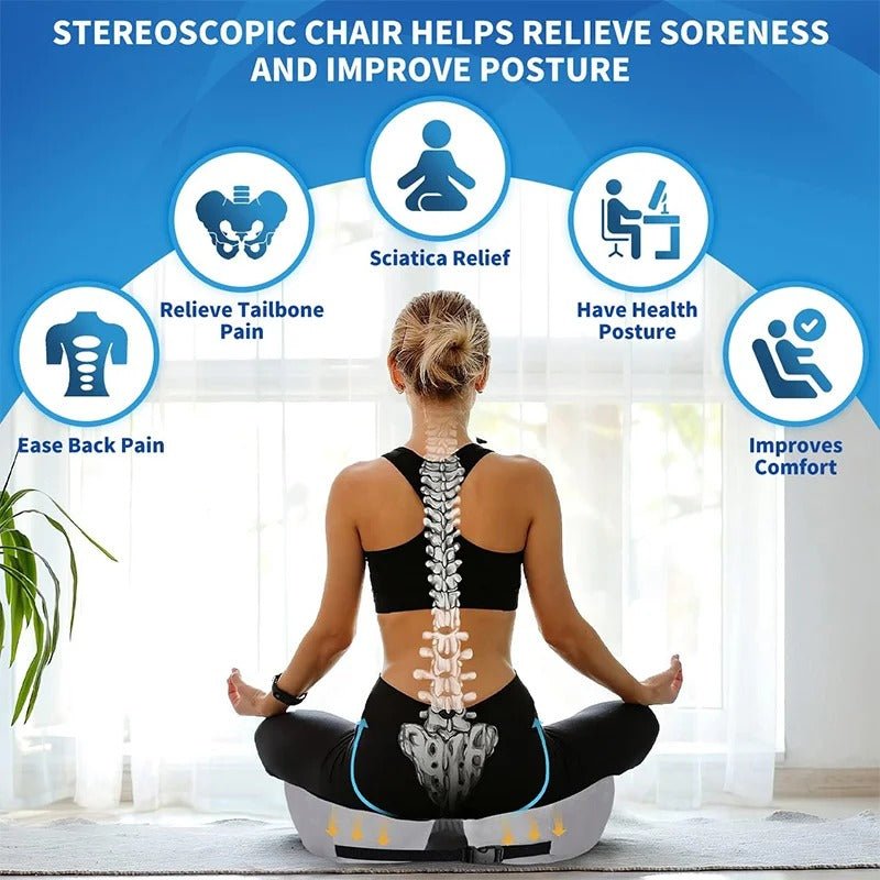 Adjustable Memory Foam Sit Bone Relief Seat Cushion - Coldesk