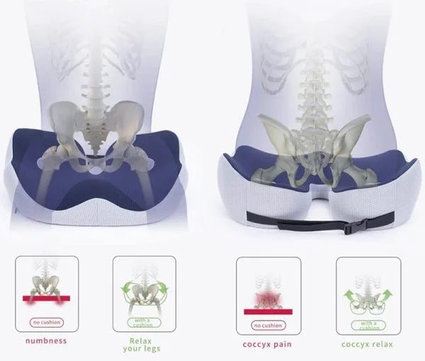 Adjustable Memory Foam Sit Bone Relief Seat Cushion - Coldesk