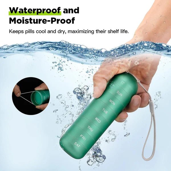 Aluminum 7 Days Portable Pill Organizer for Travel, Pill Box Pill Container - Coldesk