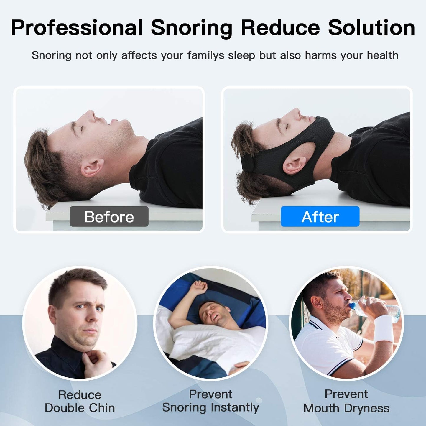 Anti Snoring Chin Strap for Sleep Apnea - Coldesk