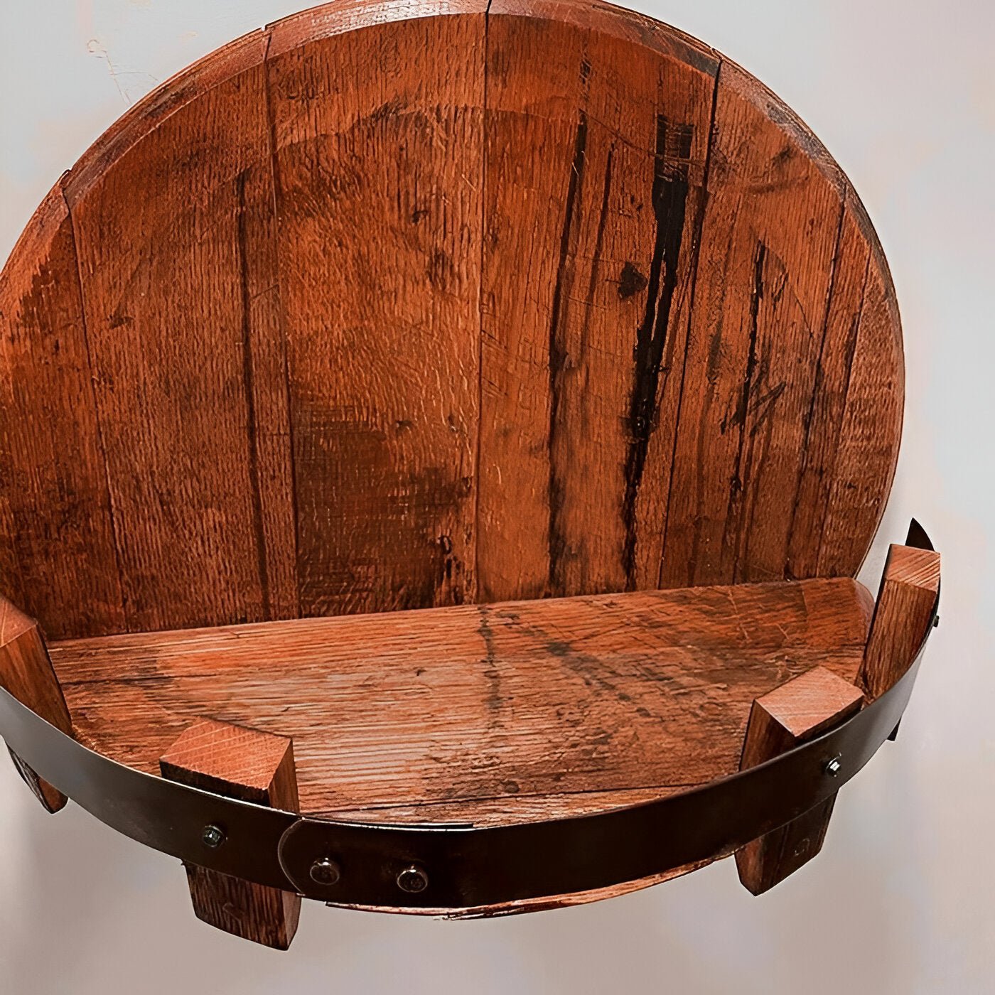 Bourbon Whiskey Barrel Shelf - Rustic Bar Accessories - Coldesk