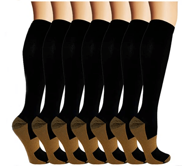 Copper Compression Socks (7 Pairs) for Women & Men-Workout And Recovery - Coldesk