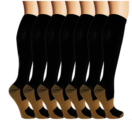 Copper Compression Socks (7 Pairs) for Women & Men-Workout And Recovery - Coldesk