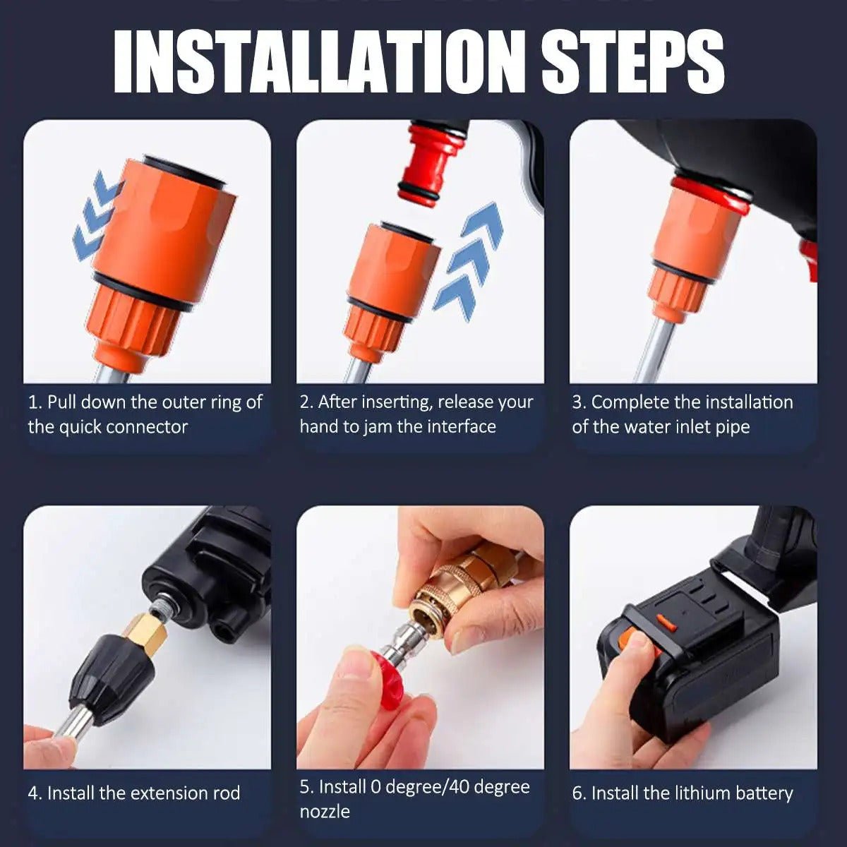 Cordless High Pressure Washer with 2 Batteries - Coldesk