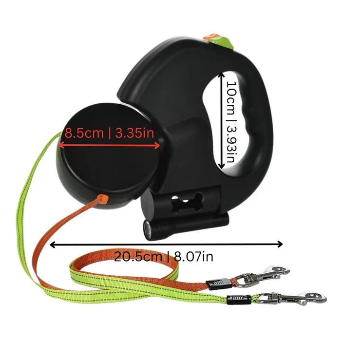 Dual Dog Leash - TangleFree - LED Light & 360° Swivel - Coldesk
