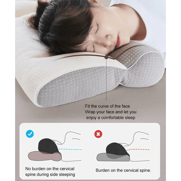 Ergonomic Goose Down Pillow, Cervical Support Comfort Down Pillow, Sleep Enhancing Pillow - Coldesk