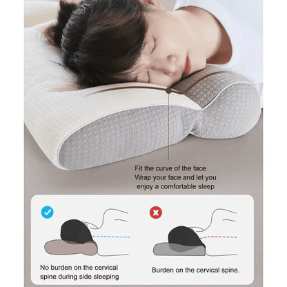 Ergonomic Goose Down Pillow, Cervical Support Comfort Down Pillow, Sleep Enhancing Pillow - Coldesk