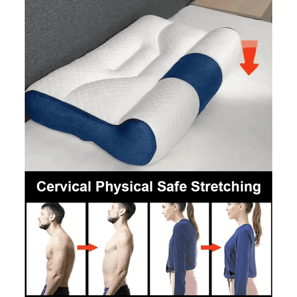 Ergonomic Goose Down Pillow, Cervical Support Comfort Down Pillow, Sleep Enhancing Pillow - Coldesk