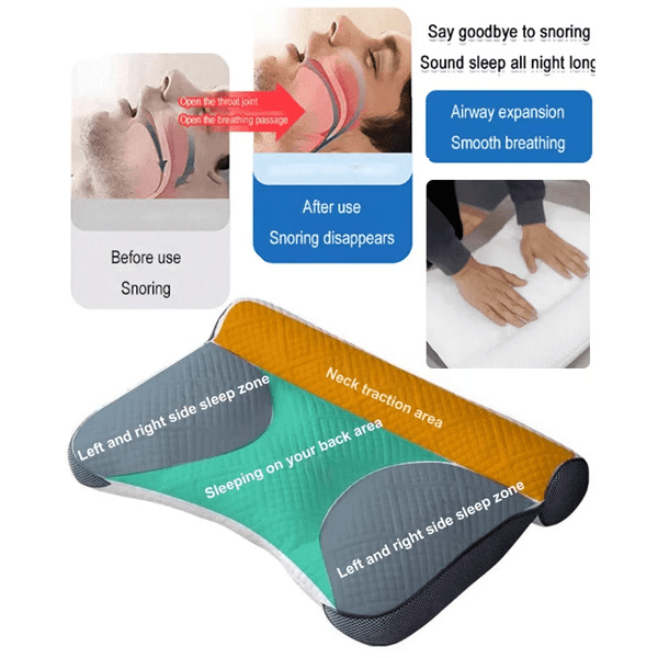 Ergonomic Goose Down Pillow, Cervical Support Comfort Down Pillow, Sleep Enhancing Pillow - Coldesk