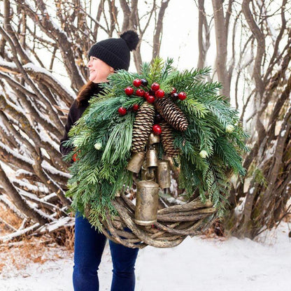 Farmhouse Christmas Wreath, Boho Wreath, Holiday Wreath - Coldesk