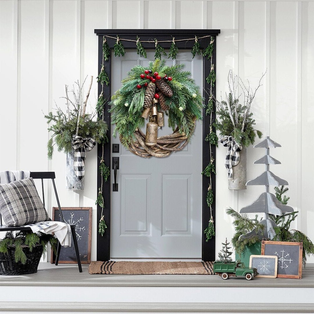 Farmhouse Christmas Wreath, Boho Wreath, Holiday Wreath - Coldesk