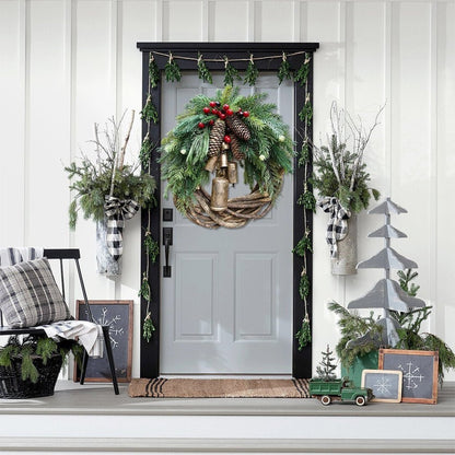 Farmhouse Christmas Wreath, Boho Wreath, Holiday Wreath - Coldesk