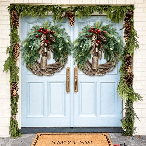 Farmhouse Christmas Wreath, Boho Wreath, Holiday Wreath - Coldesk