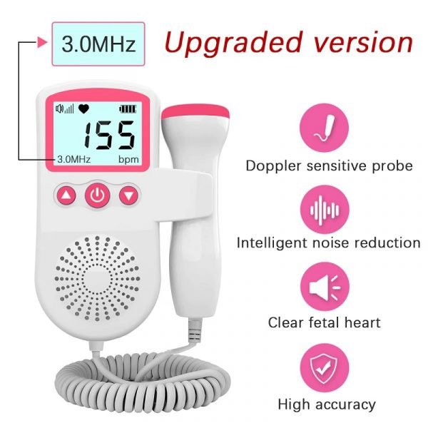 Fetal Doppler Heart Rate Monitor Home Pregnancy Baby Fetal Heart Rate Sound Detector - Coldesk