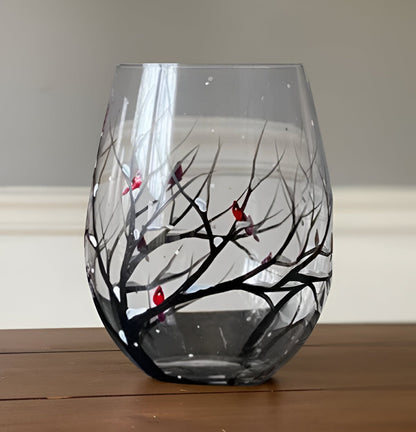 Four Seasons Tree Wine Glasses – Hand Painted Art - Coldesk
