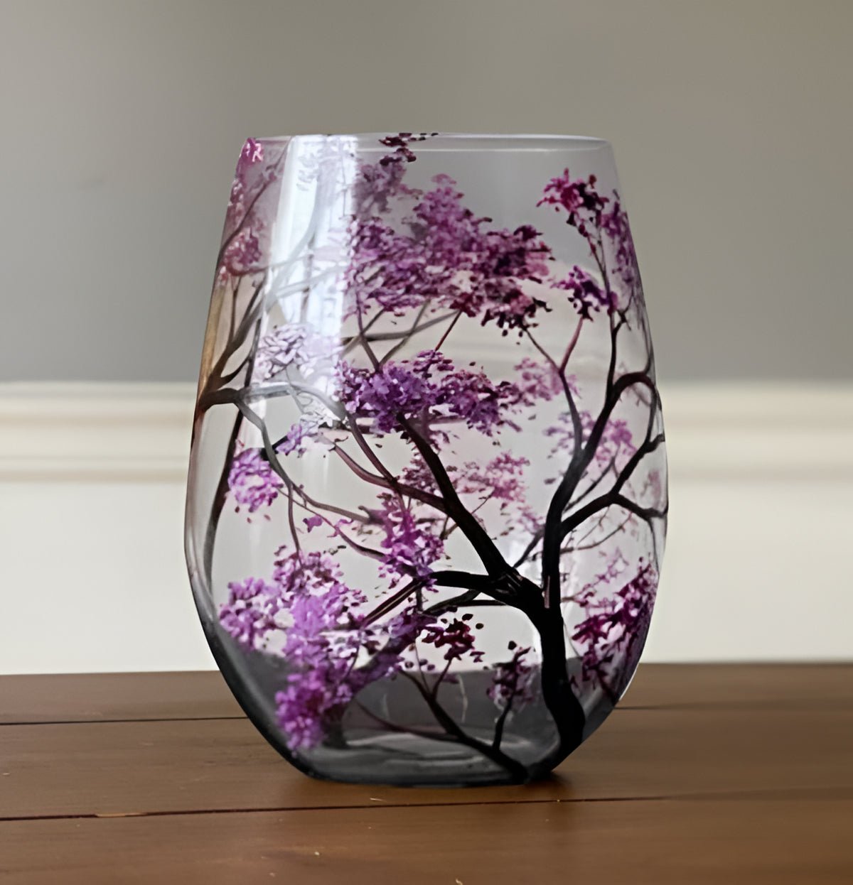Four Seasons Tree Wine Glasses – Hand Painted Art - Coldesk