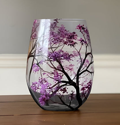 Four Seasons Tree Wine Glasses – Hand Painted Art - Coldesk