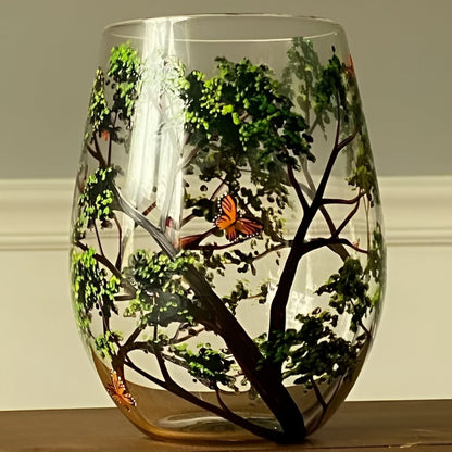 Four Seasons Tree Wine Glasses – Hand Painted Art - Coldesk