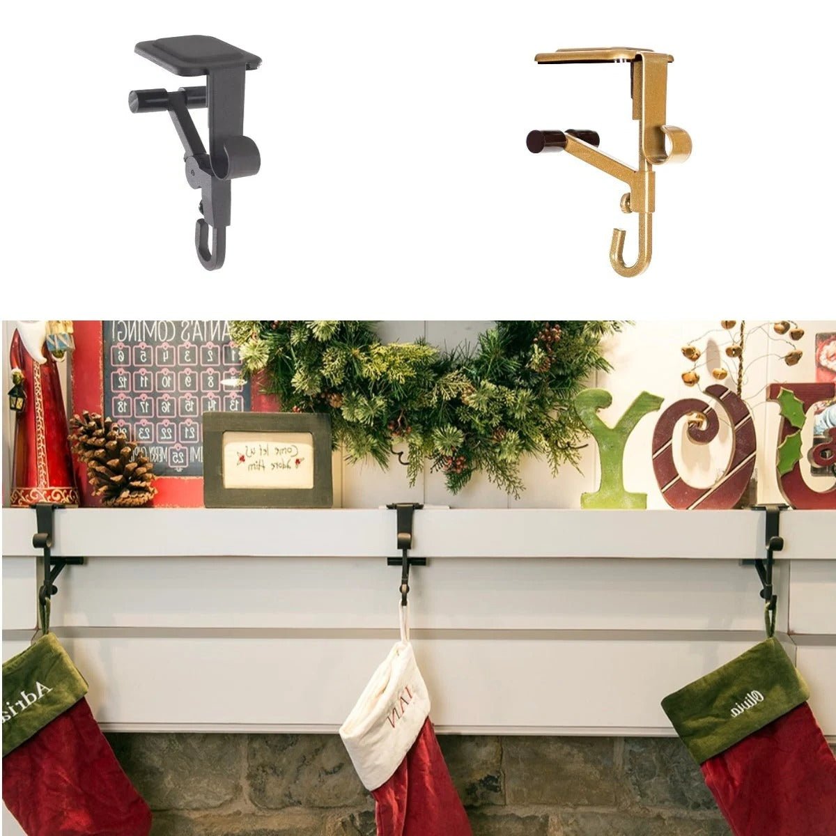 Garland Christmas Stocking Holders for Mantle - Coldesk