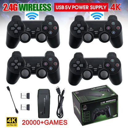 HDMI 4K TV Game Stick Console | 64GB with 20,000+ Retro Games & 2 Wireless Gamepads - Coldesk