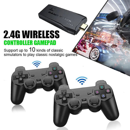 HDMI 4K TV Game Stick Console | 64GB with 20,000+ Retro Games & 2 Wireless Gamepads - Coldesk