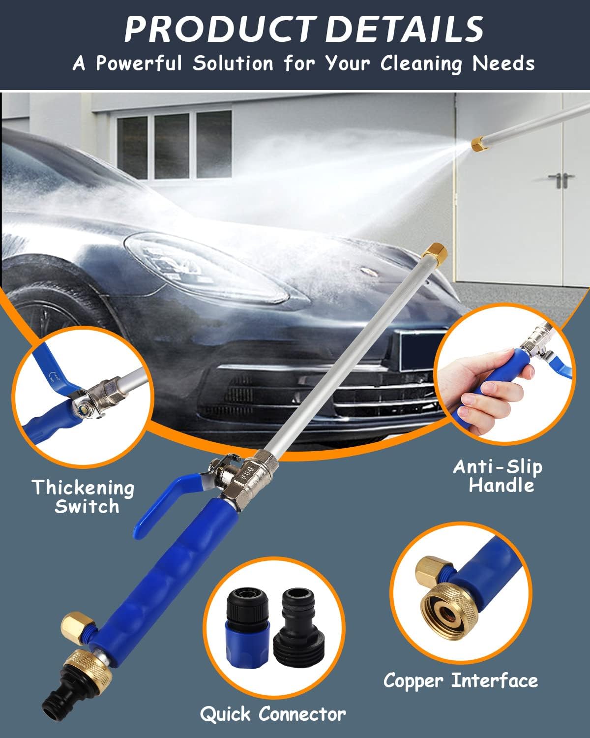 High-Pressure Washer Spray Nozzle Car Wash Water Hose - Coldesk