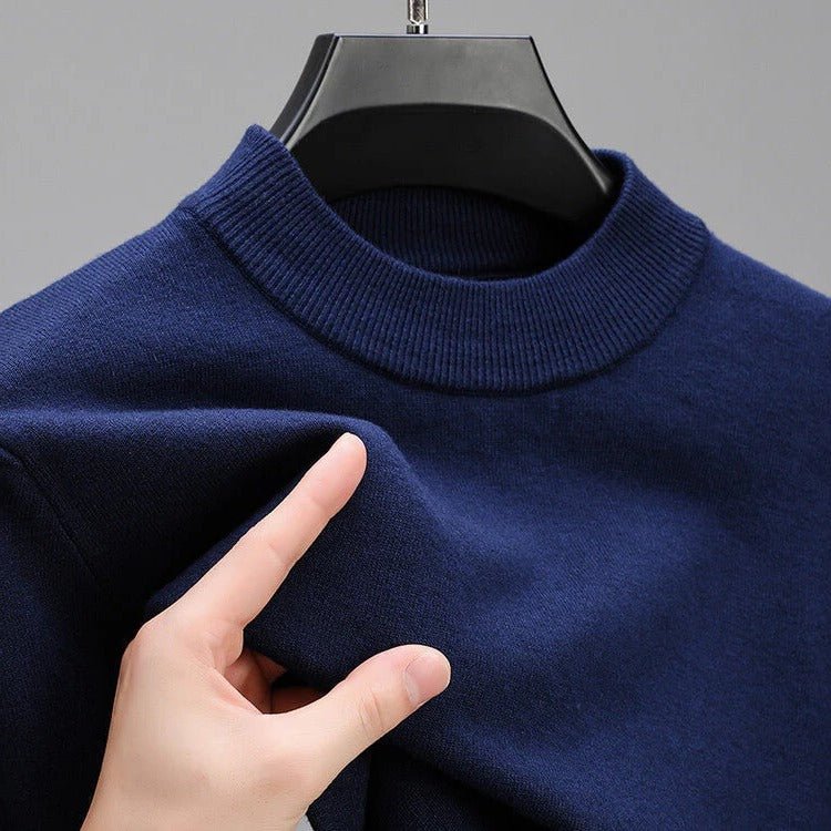 High-Quality Men's Cashmere Sweater With Elegant Hem - Coldesk