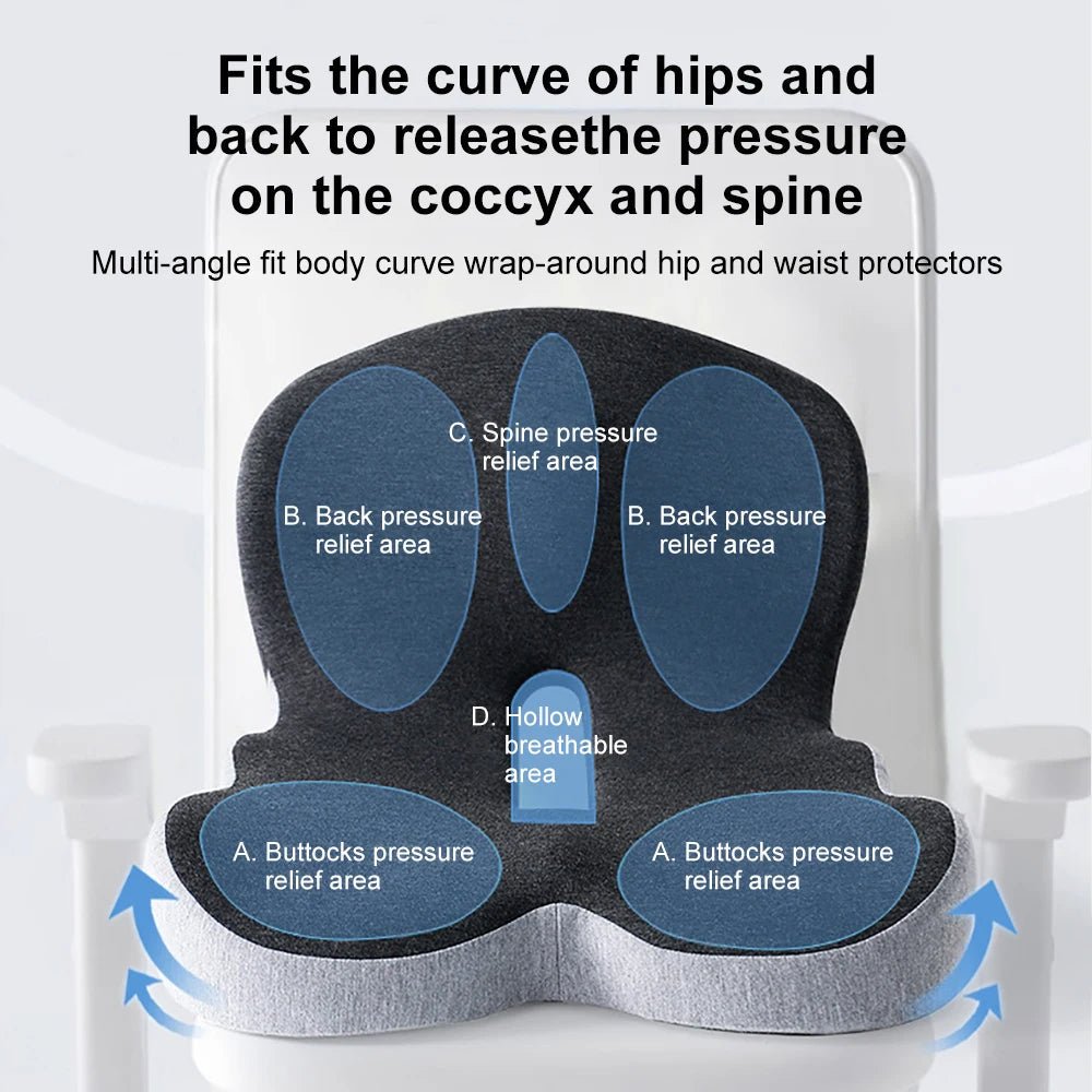 Memory Foam Lumbar Pillow Seat Cushion - Coldesk