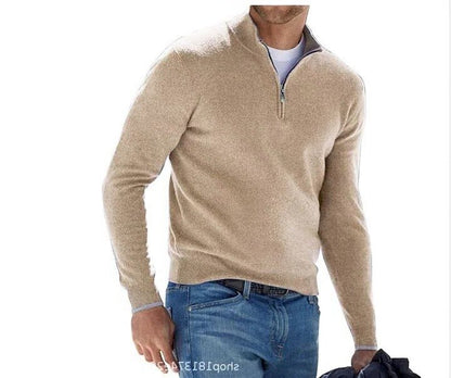 Men's Cashmere Zipper Basic Sweater - Coldesk