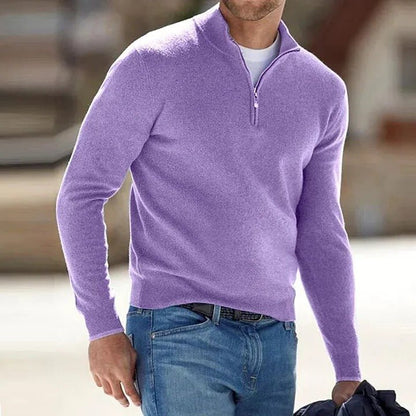 Men's Cashmere Zipper Basic Sweater - Coldesk