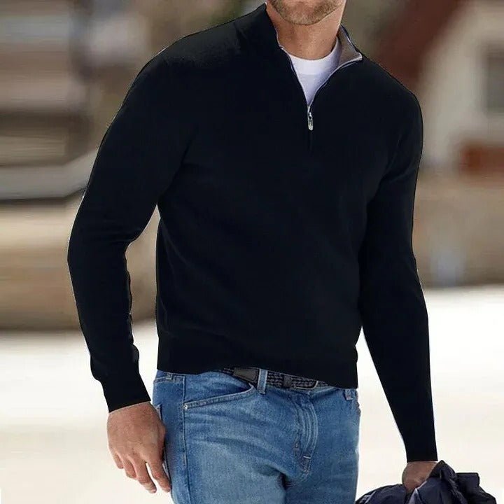 Men's Cashmere Zipper Basic Sweater - Coldesk