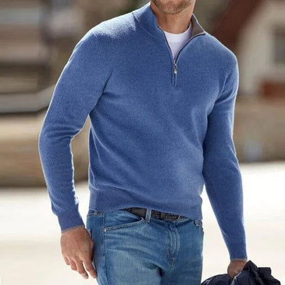 Men's Cashmere Zipper Basic Sweater - Coldesk