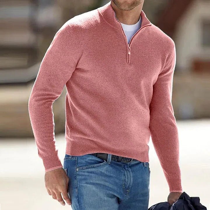 Men's Cashmere Zipper Basic Sweater - Coldesk
