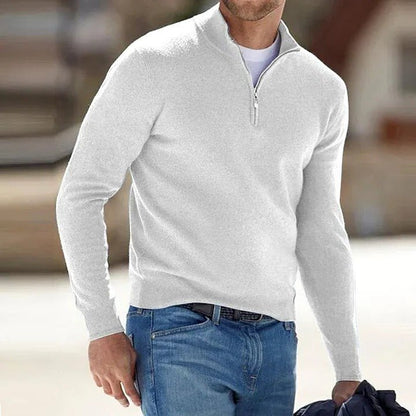 Men's Cashmere Zipper Basic Sweater - Coldesk